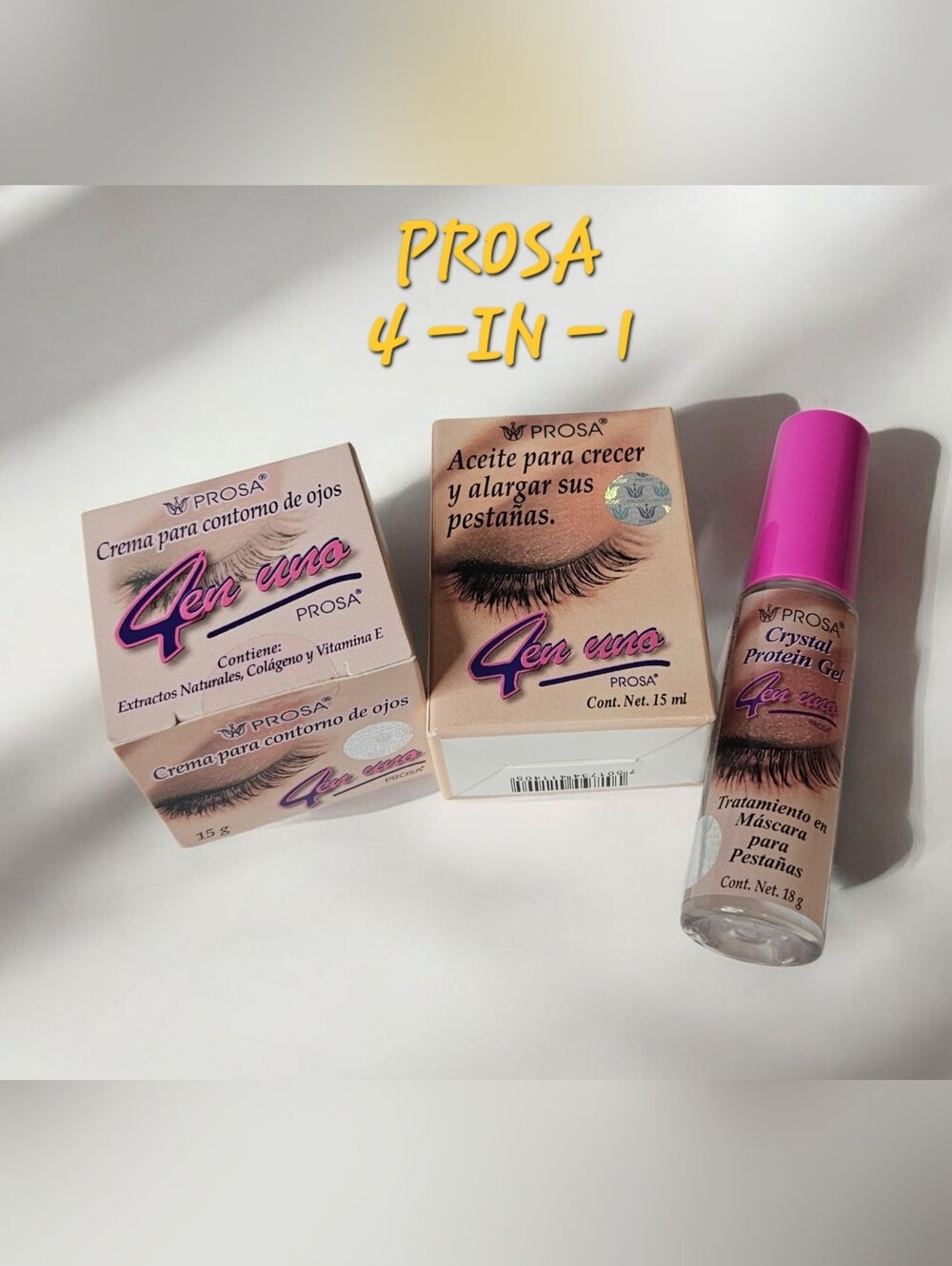 PROSA 4-IN-1 EYELASH & EYEBROW SERUM GROWTH  TREATMENT 3 PC